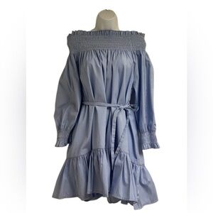 Thayer Off-Shoulder Engineer Stripe Dress